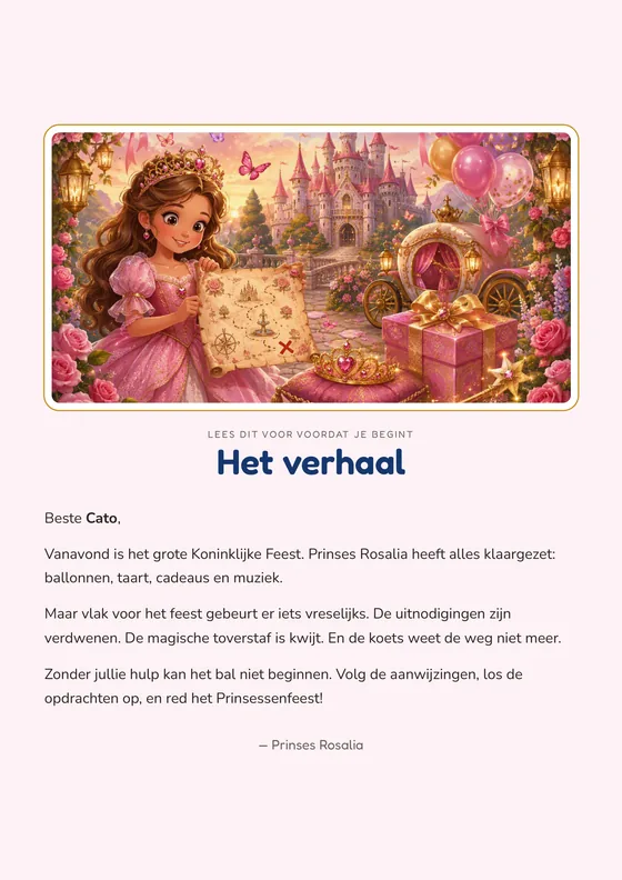 De voorleespagina met het verhaal